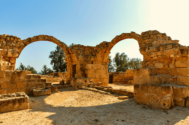 Saranta Colones Páfosz Régészeti Park Ciprus