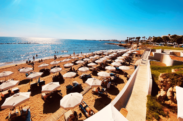 Sodap beach, városi strand, Paphos, Ciprus