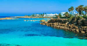 Fig Tree Bay strand Protaras városában, Ciprus keleti partján